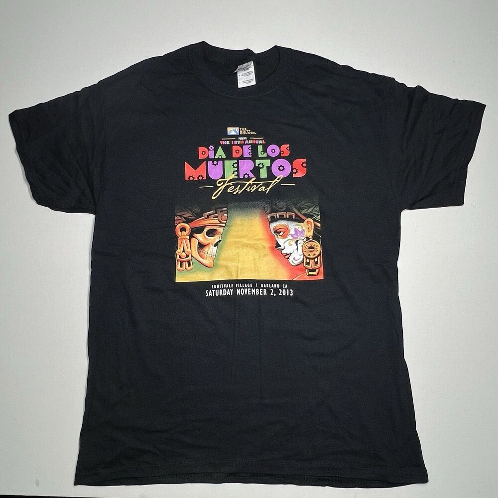 2013 Mexican Dia de Muertos Festival Oakland California Shirt Men's Large Black